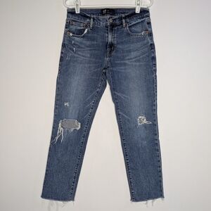 GAP Girlfriend Blue Denim Distressed Jean 2/26